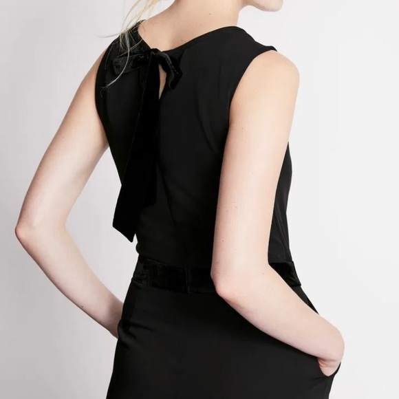 *NEW* BODEN Theodora Velvet Trim Jumper in Black — 6 — Lux Velvet Bow Tie Neck - Picture 5 of 7